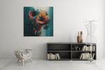 Bloemen Abstracte Kunst – Vierkant Canvas Kunst voor de Muur