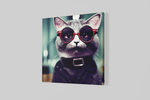 Coole Kat – Vierkante Canvas Wanddecoratie – Canvas Schilderij als Wanddecoratie