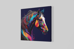 Kleurrijk Paard – Canvas Wanddecoratie in Vierkante Vorm