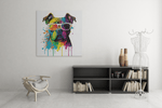 Kleurrijke Bulldog – Vierkant Canvas Schilderij voor de Wand