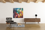 Kleurrijke Abstractie – Ontwerp 2 – Ontwerp 2 – Canvas Wandkunst in Vierkante Uitvoering