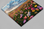 Bloemenveld – Modern Canvas Schilderij – Vierkant Canvas Kunst voor de Muur
