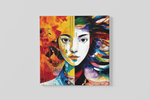 Vrouwenportret – Ontwerp 3 – Modern Canvas Schilderij – Vierkant Canvas Schilderij voor de Wand