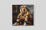 Coole Leeuw – Vierkant Canvas Kunst voor de Muur