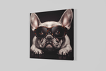 Bulldog met Bril – Canvas Decoratie voor de Wand