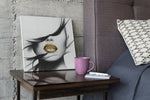 Vrouwengezicht – Ontwerp 3 – Vierkant Canvas Kunstwerk voor het Interieur