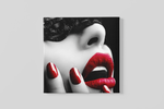 Rode make-up – Vierkante Canvas Wanddecoratie – Canvas Decoratie voor de Wand