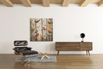 Abstracte Kunst Vogels – Canvas Wanddecoratie in Vierkante Vorm