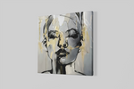 Vrouwenportret Abstracte Kunst – Vierkante Canvas Wandkunst