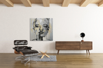 Vrouwenportret Abstracte Kunst – Vierkante Canvas Wandkunst