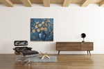 Vaas met Bloemen – Vierkant Canvas Kunst voor de Muur