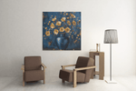 Vaas met Bloemen – Vierkant Canvas Kunst voor de Muur