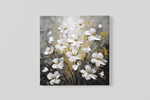 Witte Madeliefjes – Vierkant Canvas Kunstwerk voor het Interieur