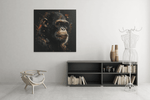 Chimpansee – Canvas Wandkunst in Vierkante Uitvoering