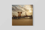 Olifant bij Zonsondergang – Vierkante Canvas Wandkunst