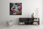 Vrouwengezicht – Ontwerp 4 – Vierkant Canvas Schilderij voor de Wand