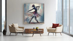 Stroom van Elegantie – Canvas Wanddecoratie in Vierkante Vorm