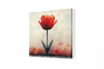 Rode Tulp – Vierkant Canvas Kunstwerk voor het Interieur
