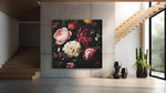 Rozen en Geheimen – Canvas Wanddecoratie in Vierkante Vorm