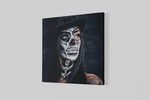 Vrouw en Enge Tatoeage – Vierkante Canvas Wandkunst