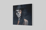 Vrouw met Enge Tatoeage – Vierkante Canvas Wanddecoratie – Canvas Decoratie voor de Wand