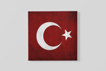 Turkse Vlag – Vierkante Canvas Wanddecoratie – Canvas Wanddecoratie in Vierkante Vorm