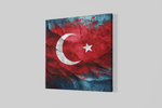 Turkse Vlag – Ontwerp 3 – Vierkante Canvas Wandkunst