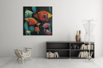 Abstracte Vissen – Vierkante Canvas Wanddecoratie – Canvas Decoratie voor de Wand