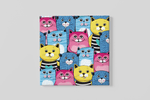 Kleurrijke Katten – Canvas Wanddecoratie in Vierkante Vorm