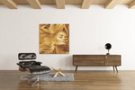 Gouden Vrouw – Modern Canvas Schilderij – Vierkante Canvas Wandkunst