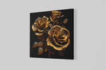 Gouden Rozen – Vierkant Canvas Schilderij voor de Wand