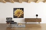 Gele Chrysant – Vierkante Canvas Wandkunst