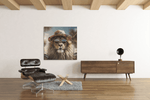 Coole Leeuw – Ontwerp 2 – Modern Canvas Schilderij – Vierkant Canvas Schilderij voor de Wand