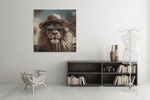 Coole Leeuw – Ontwerp 2 – Modern Canvas Schilderij – Vierkant Canvas Schilderij voor de Wand
