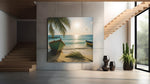 Strand – Canvas Wandkunst in Vierkante Uitvoering