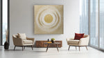 Abstracte Goudtinten – Canvas Wanddecoratie in Vierkante Vorm