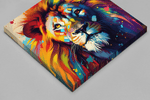 Kleurrijke Leeuw – Ontwerp 3 – Modern Canvas Schilderij – Vierkant Canvas Kunst voor de Muur