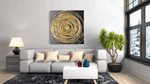 Gouden Cirkel – Canvas Wanddecoratie in Vierkante Vorm