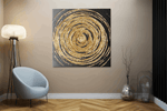 Gouden Cirkel – Canvas Wanddecoratie in Vierkante Vorm