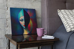 Abstracte Kunst Portret – Ontwerp 2 – Vierkant Canvas Schilderij voor de Wand