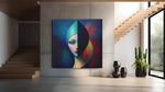 Abstracte Kunst Portret – Ontwerp 2 – Vierkant Canvas Schilderij voor de Wand
