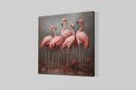 Flamingo's – Vierkant Canvas Kunstwerk voor het Interieur