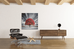 Rode Boom – Vierkant Canvas Schilderij voor de Wand