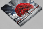 Rode Boom – Vierkant Canvas Schilderij voor de Wand