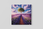 Lavendelveld – Modern Canvas Schilderij – Vierkant Canvas Kunst voor de Muur