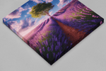 Lavendelveld – Modern Canvas Schilderij – Vierkant Canvas Kunst voor de Muur