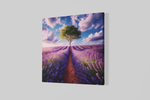 Lavendelveld – Modern Canvas Schilderij – Vierkant Canvas Kunst voor de Muur