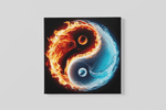 Abstracte Kunst Yin Yang – Vierkant Canvas Kunst voor de Muur