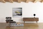 Houten Boot – Modern Canvas Schilderij – Vierkant Canvas Kunstwerk voor het Interieur