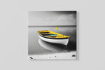 Houten Boot – Modern Canvas Schilderij – Vierkant Canvas Kunstwerk voor het Interieur